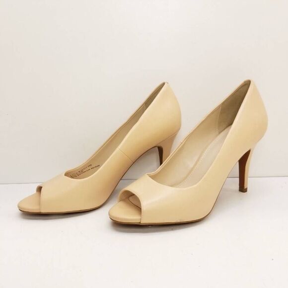 Cole Haan Classic Peep toe Pumps Heels Beige size 7 - Picture 1 of 10